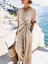 Load image into Gallery viewer, Women'S Loose Striped Feature Wide Leg Jumpsuit