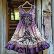 Load image into Gallery viewer, Vintage Life Of Tree Tribal Lace Patchwork Art Comfy Tank Dress
