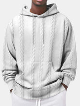 Load image into Gallery viewer, Men's Autumn Casual Solid Color Jacquard Comfortable Hooded Long-sleeved Sweatshirt