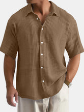 Load image into Gallery viewer, Men's Casual Summer 100% Cotton Solid Color Short Sleeve Shirt