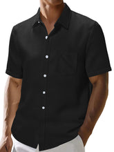Load image into Gallery viewer, Men's Summer Waffle Solid Pocket Casual Short Sleeve Shirt