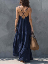 Load image into Gallery viewer, Bohemian Patchwork Cotton Linen Maxi Dress