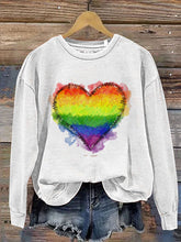 Load image into Gallery viewer, Colorful Heart Print Casual  Sweatshirt