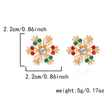 Load image into Gallery viewer, Christmas Colorful Snowflake Earrings