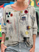 Load image into Gallery viewer, Colorful Embroidered Japanese Sashiko Art T Shirt