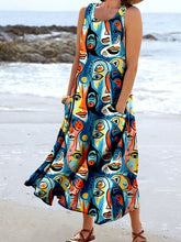 Load image into Gallery viewer, Women's Abstract Art Style Picasso Print Pocket Dress