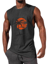 Load image into Gallery viewer, Men's Comfortable Solid Color Hawaiian Coconut Sleeveless Print T-shirt