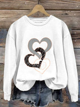 Load image into Gallery viewer, Heart/Cordate Print Valentine's Day Casual Sweatshirt