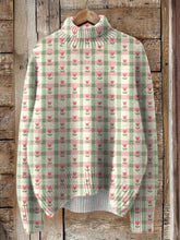 Load image into Gallery viewer, Vintage Floral Art Print Knit Turtleneck Pullover Sweater