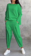 Load image into Gallery viewer, Casual Round Neck Long Sleeve Two Piece Suit