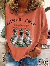 Load image into Gallery viewer, Women&#39;s Funny Halloween Witches Girls Trip Time To Get Wicked Casual Top