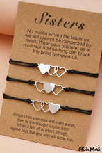 Load image into Gallery viewer, 3pcs black heart decor bracelets