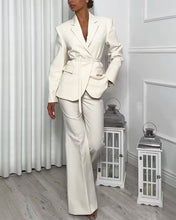 Load image into Gallery viewer, Fashionable Solid Color Laps Suit Jacket &amp; Pants Two-piece Set