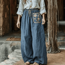 Load image into Gallery viewer, Women's Linen Bohemian Style Wide-leg Trousers Pants