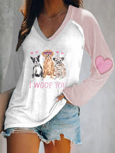 Load image into Gallery viewer, Ladies Valentine'S Day Casual Printed V-Neck T-Shirt
