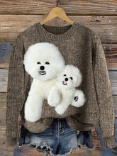 Load image into Gallery viewer, Fluffy Bichon Dogs Plush Cozy Knit Sweater