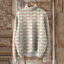 Load image into Gallery viewer, Vintage Floral Art Print Knit Turtleneck Pullover Sweater