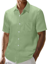 Load image into Gallery viewer, Men's Summer Waffle Solid Pocket Casual Short Sleeve Shirt