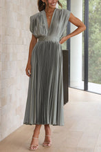 Load image into Gallery viewer, Hello Gorgeous Satin Pleated Midi Dress