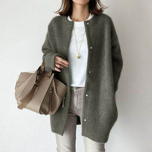 Load image into Gallery viewer, Retro Solid Color Loose Button Pocket Knitted Cardigan