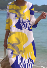 Load image into Gallery viewer, Women&#39;s Art Floral Pattern Seaside Resort Dress