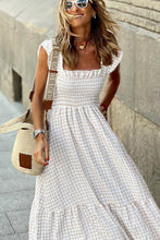 Load image into Gallery viewer, Singing Solo Multi Plaid Smocked Bust Maxi Dress