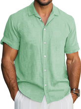 Load image into Gallery viewer, Men's Hawaiian Solid Lapel Short Sleeve Shirt