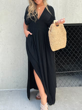 Load image into Gallery viewer, Slit V-Neck Effortless Maxi Long DreSS