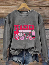 Load image into Gallery viewer, Valentine's Teacher Cute Teacher Print Casual Sweatshirt