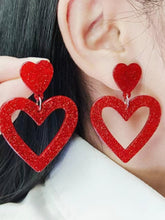 Load image into Gallery viewer, Women's Valentine's Day Heart Earrings