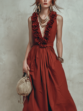 Load image into Gallery viewer, Romantic Ruffled Deep V Bohemian Maxi Dress