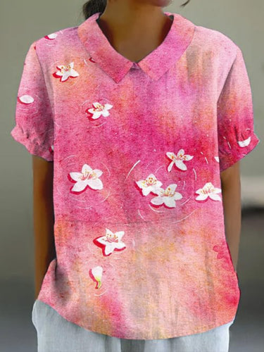Women's Floral Print Short Sleeve Top
