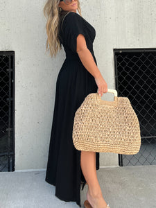 Slit V-Neck Effortless Maxi Long DreSS