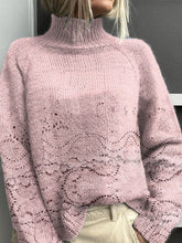 Load image into Gallery viewer, Women's Vintage Lovely Floral Art Print Knit Turtleneck Pullover Sweater