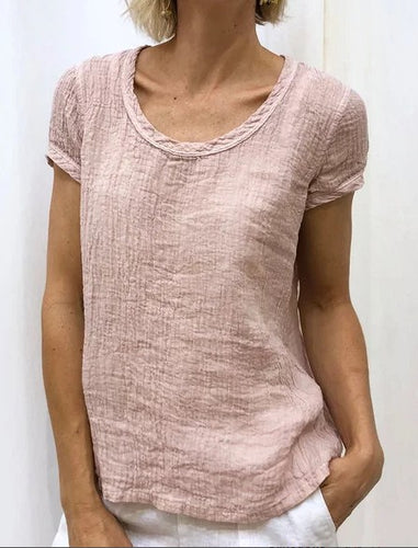 Casual Cotton Short Sleeve Tunic Topss