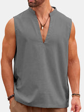 Load image into Gallery viewer, Men's Summer Solid Color Comfortable V-neck Sleeveless Shirt