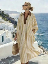 Load image into Gallery viewer, Women'S Casual Loose Striped Cotton And Linen Dress