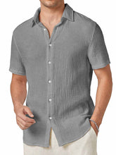 Load image into Gallery viewer, Men's Hawaiian Pleated Fabric Short Sleeve Shirt