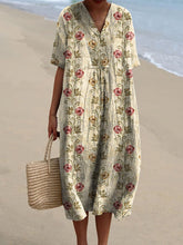 Load image into Gallery viewer, Women's Rose Art Print Flowy Dress