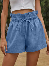 Load image into Gallery viewer, High Waisted Lace Up Loose Wide Leg Shorts