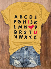 Load image into Gallery viewer, Women's Casual Valentine's Day I Love U Print T-shirt