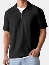 Load image into Gallery viewer, Men's Summer Solid Color Waffle Comfort Short Sleeve Polo Shirt