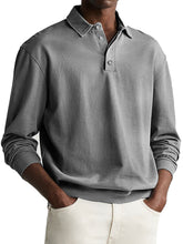Load image into Gallery viewer, Men's Retro Distressed Comfortable Long Sleeve Lapel Polo Shirt
