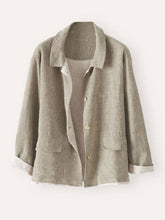 Load image into Gallery viewer, Women's Casual Cotton And Linen Pocket Shirt