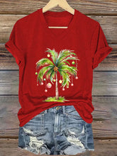 Load image into Gallery viewer, Women's Christmas Palm Tree Print T-Shirt