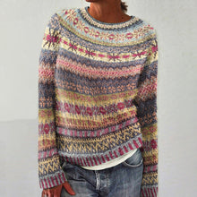 Load image into Gallery viewer, Vintage Fairman Island Knit Jacquard Crew Neck Sweater