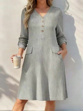 Load image into Gallery viewer, Women'S Casual Solid Color V-Neck Dress