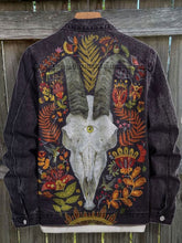 Load image into Gallery viewer, Retro Sheep Skull Flower Print Casual Denim Jacket