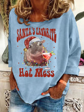 Load image into Gallery viewer, Women's Christmas Hippo Cocktail T-Shirt
