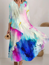 Load image into Gallery viewer, Women&#39;s Watercolor Splash Pattern Flowing Dress